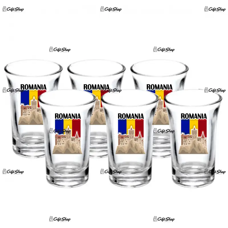 Castelul bran romania, set 6 pahare shout, model 44bs